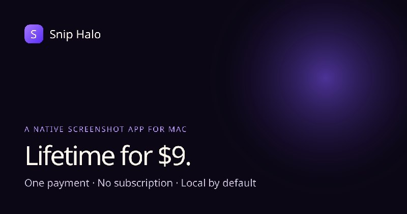Snip Halo — A Lifetime Mac Screenshot App for $9